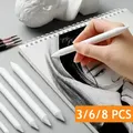 3/6/8 Pcs Sketch Paper Pen Eraser Sketching Art White Sketching Charcoal Tools Xuan Paper Pen Artist