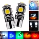 2Pcs Canbus 194 5050 White Blue Red 5SMD Auto Light No Error LED DC 12V Bulbs Reading Tail Lamp Door