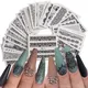 24pcs Lace Nail Stickers Set Water Decals Black White Elegant Mix Flowers Designs Manicure Nail Art