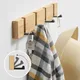 Foldable Bamboo Wall-mounted Clothes Hooks Door Hangers Household Coat Towel Hook Shelf Bathroom