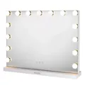 Homfa LED Mirror Makeup Mirrors Illuminated Cosmetic Mirror Touch with LED Lighting for Bathroom