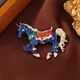 Elegant Enamel Horse Brooch For Men Women Animal Horse Brooches Office Party Clothes Suit Coat