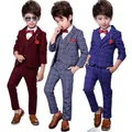 Children Slim And Handsome Costume Jacket Pant Vest Bowtie 3 PCS Flower Boys Wedding Dress Kids