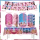 Disney Barbie Theme Birthday Party Decoration Supplies Disposable Tableware Paper Plate Cup Napkin