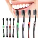 Ultra Soft Bamboo Toothbrush Health Oral Hygiene Antibacterial Toothbrush With Black Heads Teeth