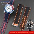 20mm 22mm Curved end Nylon Rubber Watchband For Omega SEAMASTER PLANET OCEAN Men's strap Seamaster