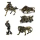 Vintage Copper Animals Eagle Lion King Bull Rhinoceros War Horse Figurines Desk Ornament Home