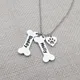 Personalized Dog Necklace Custom Names Dog Bone Necklace Pet Names Jewelry Paw Print Pendant Pet