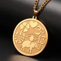 Dawapara Good Luck Necklace Evil Eye Clover Horseshoe Elephant Pendant Love and Protection Amulet