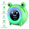 Cute Animal Child Alarm Clock Sleep Trainer Digital Wake Up Colorful Night Light Snooze Temperature