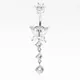 925 sterling silver belly button ring heart cubic zircon navel belly piercing jewelry