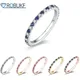 1.5mm Full Moissanite Rings for Women Pink Blue Sapphire Mixed White Diamond Stackable Wedding Band