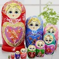 10 Layers/set 22cm Baby Toy Nesting Dolls Wooden Russian Dolls Matryoshka Doll Children Christmas