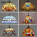 Vintage Tiffany Pendant Lights Mediterranean Baroque Stained Glass Hanging Lamp Led Kitchen Lighting