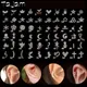 1PC Ear Studs 60Styles Chosse CZ Zircon Moon Star Earring Tragus Helix Cartilage Gold & Silver Color