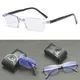 Foldable Anti Blue Light Reading Glasses Frameless Presbyopia Portable Eyeglasses With Case Men