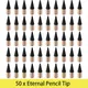 50Pcs Replaceable Pencil Nib Pencil Tip Head for Unlimited Writing Pen No Ink Pen