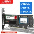 JEYI NVMe NGFF and mSATA SSD PCIe 4.0/3.0 Adapter Card 3 in 1 M.2 NVME to PCIE/M.2 SATA SSD to SATA