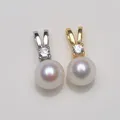 AAAAA Natural freshwater pearl 925 sterling silver AKOYA zircon inlaid pearl pendant versatile