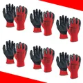 12 Pieces/ 6 Pairs Safety Work Protective Gloves Construction Builders Grip Knit Polyester Cotton