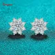 Smyoue 0.3-0.5CT White Gold Certified Moissanite Earring Studs for Women Sparkling Simulated Diamond