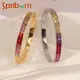 2024 Titanium Steel Bangle Vintage Gold Color Zircon Bracelet Buckle Openwork Women Bangles Classic