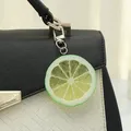 PVC Simulation Fruit Key Chain Lemon Slice Food Model Funny Shooting Prop Car Key Chain Bag Hanging