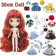 30cm DBS Blyth 7 Moveable Joints Girl's Dress 3D Eyes Toy with Clothes Kids Toys for Girl Children