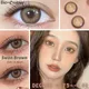 Bio-essence 1 Pair Korean Lenses Colored Contact Lenses with Degree Myopia Lenses Brown Lenses Black