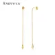 ANDYWEN 925 Sterling Silver Gold Beads Chain Ovals Long Chain Beads Piercing Gold Pendientes Women