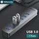 Yottamaster Multiple 7 Ports Docking Station USB HUB Type C Splitter Multi USB 3.0 Slot Plug Dock