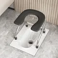 U Plate Folding Sitting Stool Chair Pregnant Elderly Toilet Seat Stool Chair Stainless Steel Toilet