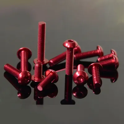 Dark Red M3 x 5 6 8 10 12 14 16mm 7075 Aluminum Alloy Button Head Screw Bolts Hex Allen Socket For