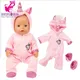 Baby Dolls Clothes 43cm Born Baby Doll Fur Unicorn Outfit Set for 40cm Reborn Baby Doll Coat Hoodie