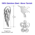 10pcs/lot 316 Stainless Steel Angle Wing Charms VNISTAR High Polished Hummingbird Butterfly DIY