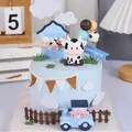 Farm Theme Cake Decorations Animal Farm Cow Tractor Cake Topper Sheep Horse Shed for Kids Years Old