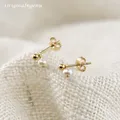 14K Gold Filled Tiny Pearl Studs Earrings Tarnish Resistant Earring Dainty Jewelry Earrings For