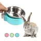 Easy Removable Pet Rabbit Feeding Bowl Hanging Stainless Steel Food Feeder For Guinea Pig Chinchilla