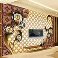 Custom Photo Mural Luxury Black Jewelry Flowers Soft Bag TV Background Wall Painting Living Room