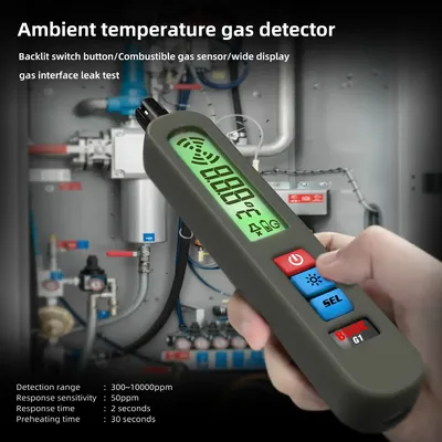 BSIDE Combustible Gas Detector Portable Charging Model Natural Gas Coal Gas Leakage Alarm Air Temperature and Humidity Test 1Set