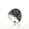 New Arrival Knights Templar Crown Demolay Ring for Men Women Stainless Vintage Black Color Carving