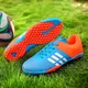 Letter Printed Kids Soccer Shoes Cleats Indoor Turf Futsal Shoes Boys Green Long Spike Football