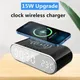 Wireless Charger Alarm Clock Time LED Digital Thermometer Earphone Phone Chargers Fast Charging