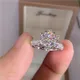 5.0ct Moissanite Engagement Ring Women 14K White Gold Plated Lab Diamond Ring Sterling Silver