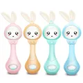 QWZ Musical Flashing Baby Rattles Teether Rattle Toy Hand Bells Rabbit Hand Bells Newborn Infant