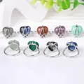Opening Natural Stone Love Rings for Women Couple Amethyst Opalite Boutique Jewelry Eternal Jewelry