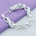 925 Sterling Silver Color Bracelets White Chinese Dragon Chain Bracelets For Men Fashion Jewelry