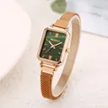 Hot New Dropshipping Fashion Women Green Watch Green Dial Luxury Ladies Scale Watches Simple Rose