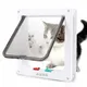 4 Way Security Lock Cat Flap Door Controllable Switch Transparent S/M/L/XL Sized Gate Puppy Kitten