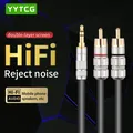 YYTCG 3.5 to 2RCA Aux cable CM adapter TV audio cable PC amplifier Home Theater DVD speaker